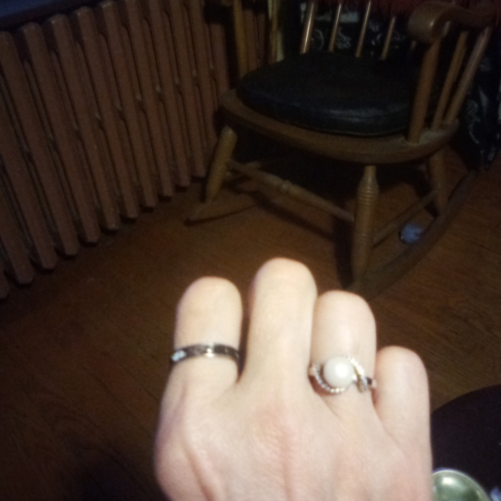 Faux pearl ring
